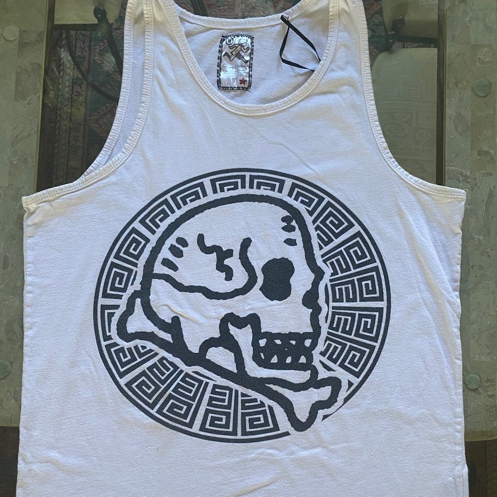 Skull White Tank Tee (Medium)